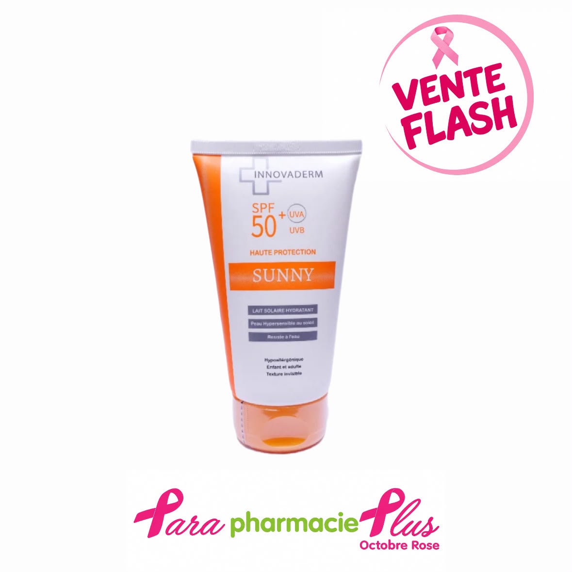 innovaderm sunny lait solaire 150ml + mousse nettoyante 150ml offerte