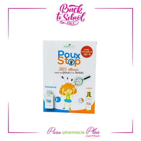  medicare pouxstop shampooing anti poux+ lotion assainissante 