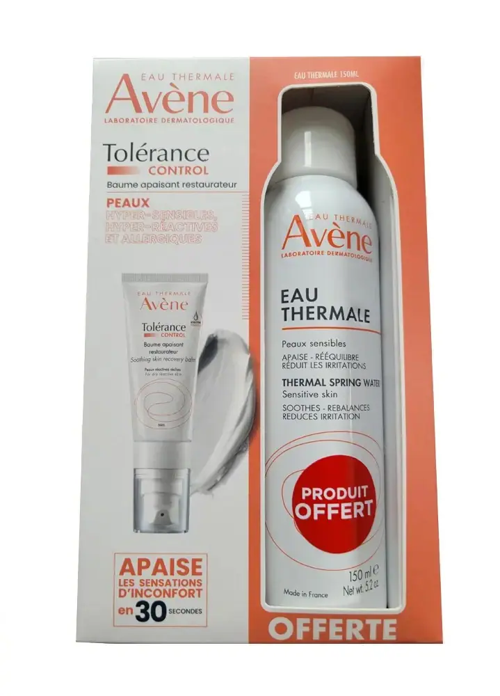 AVENE COFFRET TOLERANCE CONTROLE BAUME 40ML+ETA150ML OFFERT  