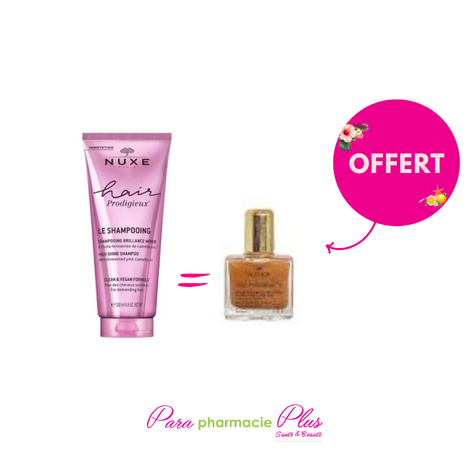  NUXE HAIR PRODIGIEUX SHAMPOOING 200ML+ NUXE MINI HUILE PRODIGIEUSE OFFERTE  
