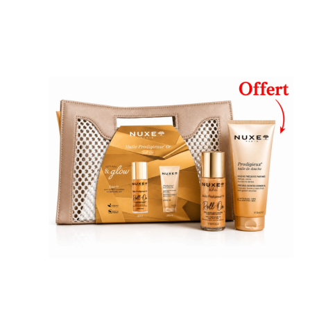  NUXE SAC HUILE PRODIGIEUSE OR ROLL-ON 60ML + HUILE DE DOUCHE 200ML OFFERTE