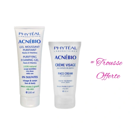  PHYTEAL ACNEBIO GEL 250ML + ACNEBIO CREME 50ML + TROUSSE OFFERTE  