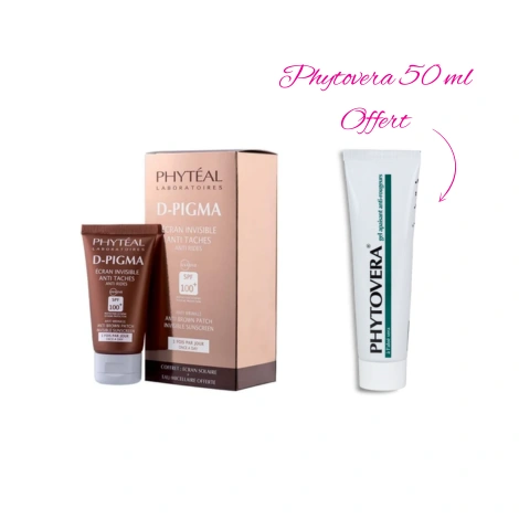  phyteal dpigma ecran invisible spf100 50ml + eau micellaire offerte