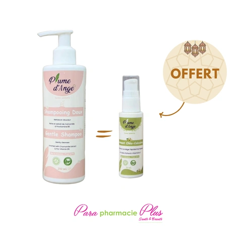  PLUME D'ANGE SHAMP DOUX 250ML+ PLUME D'ANGE LINIMENT OLEO-CALCAIRE 30ML OFFERT  