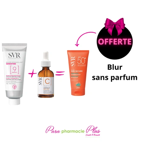  SVR PACK SENSIFINE BAUME+AMPOULE C+SUNS SECURE BLIUR SANS PARFUM OFFERT 