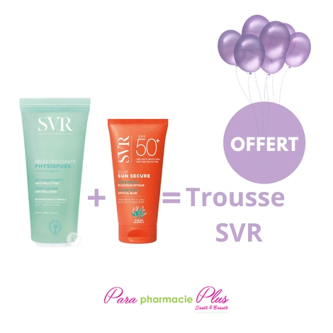  SVR PHYSIOPURE GELEE MOUSSANTE 200ML + SVR SUN SECURE EXTREME SPF50+ 50ML + TROUSSE SVR OFFERT 