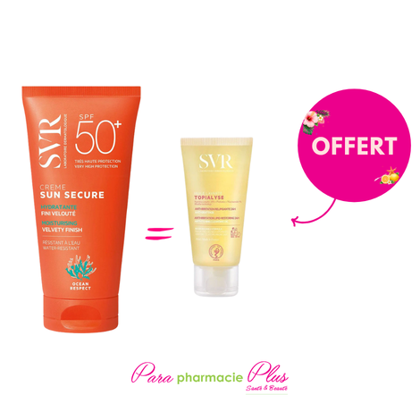  SVR SUN SECURE CREME SPF 50 + 50 ML + SVR TOPIALYSE GEL 55ML OFFERT  