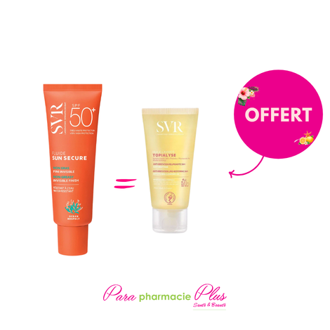  SVR SUN SECURE FLUIDE INVISIBLE 50ML + SVR TOPIALYSE GEL 55ML OFFERT  