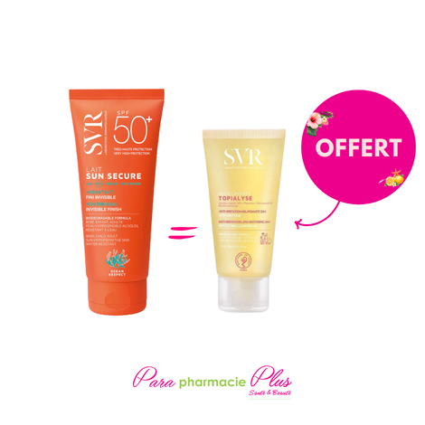  SVR SUN SECURE LAIT 250 ML SPF 50++ SVR TOPIALIYSE GEL 55ML OFFERT  