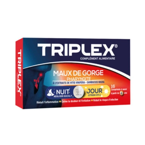  triplex jour et nuit maux de gorge 16 comprimes
