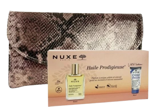 NUXE POCHETTE HUILE PRODIGIEUSE 30ML + Crème Fraîche 3EN1 30ML OFFERTE 