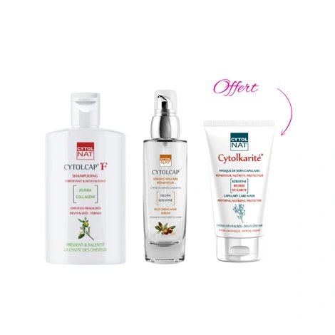  CYTOLNAT CYTOLCAP F SHAMPOING 200 ML + CYTOLNAT CYTOLCAP SERUM 50 ML + CYTOL KARITE MASQUE OFFERT 